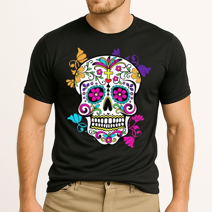 Dia De Los Muertos Sugar Skull Cooling Performance Crew T-Shirt