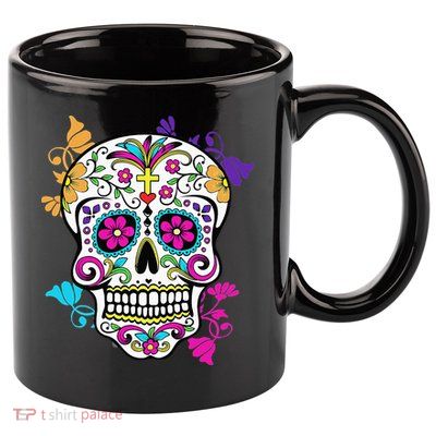 Dia De Los Muertos Sugar Skull 11oz C Handle Ceramic Mug