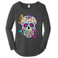 Dia De Los Muertos Sugar Skull Women's Perfect Tri Tunic Long Sleeve Shirt