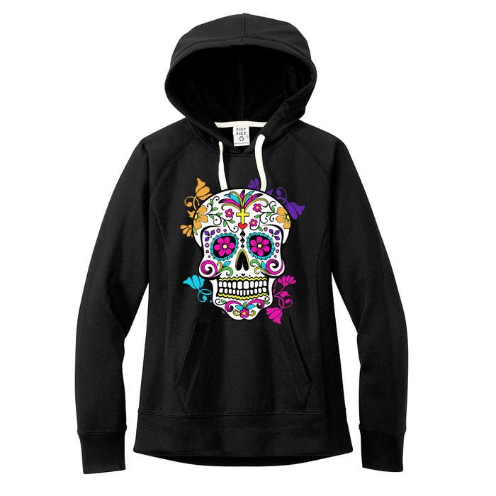 Dia De Los Muertos Sugar Skull Women's Fleece Hoodie