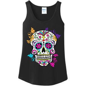 Dia De Los Muertos Sugar Skull Ladies Essential Tank