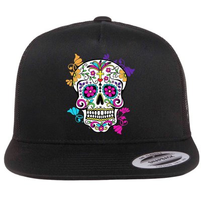 Dia De Los Muertos Sugar Skull Flatbill Hat