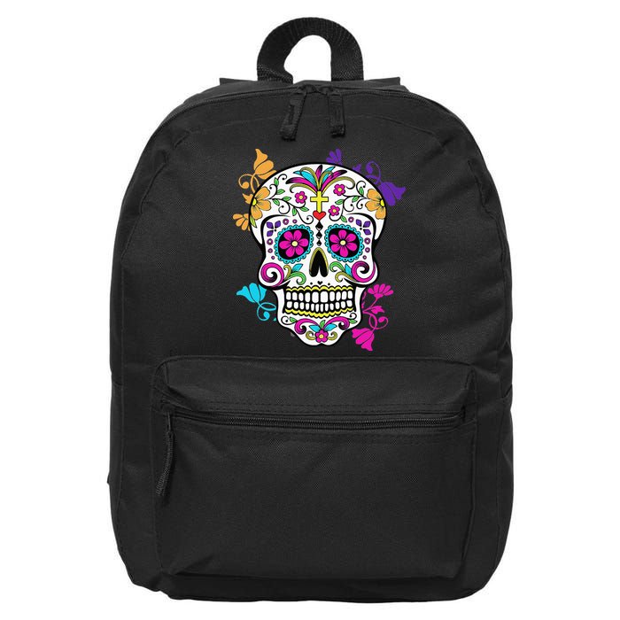 Dia De Los Muertos Sugar Skull 16 in Basic Backpack