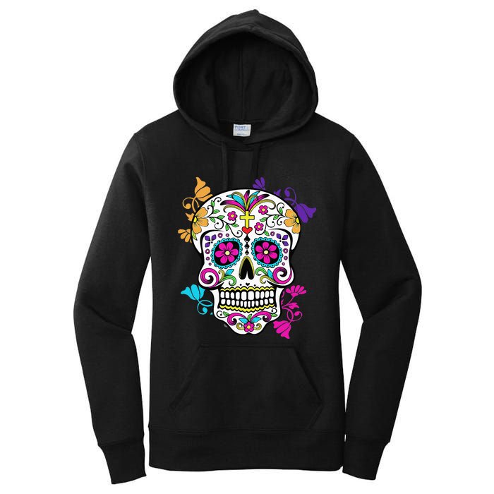 Dia De Los Muertos Sugar Skull Women's Pullover Hoodie