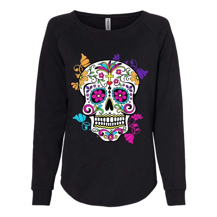 Dia De Los Muertos Sugar Skull Womens California Wash Sweatshirt