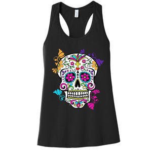 Dia De Los Muertos Sugar Skull Women's Racerback Tank