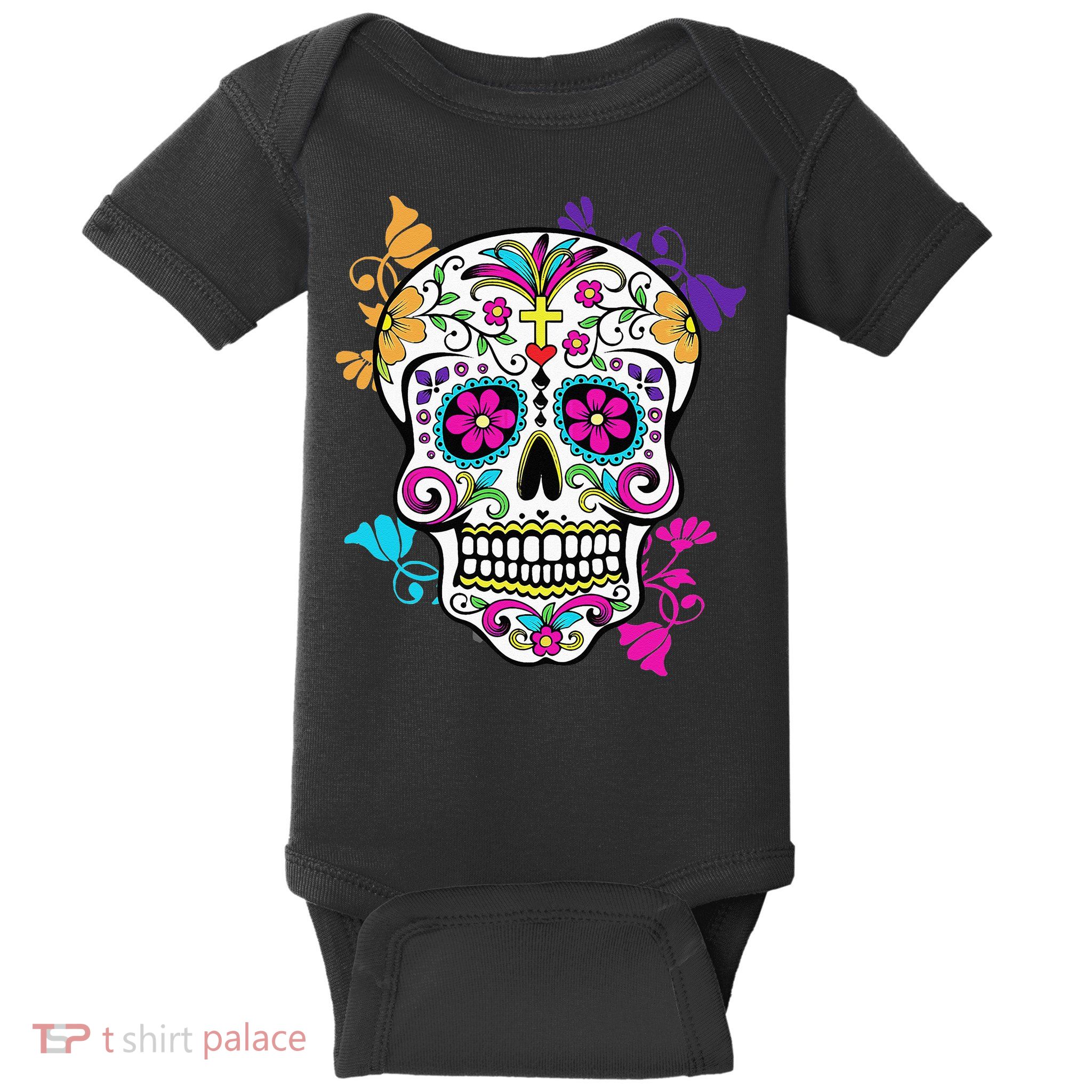 Dia De Los Muertos Sugar Skull Baby Bodysuit