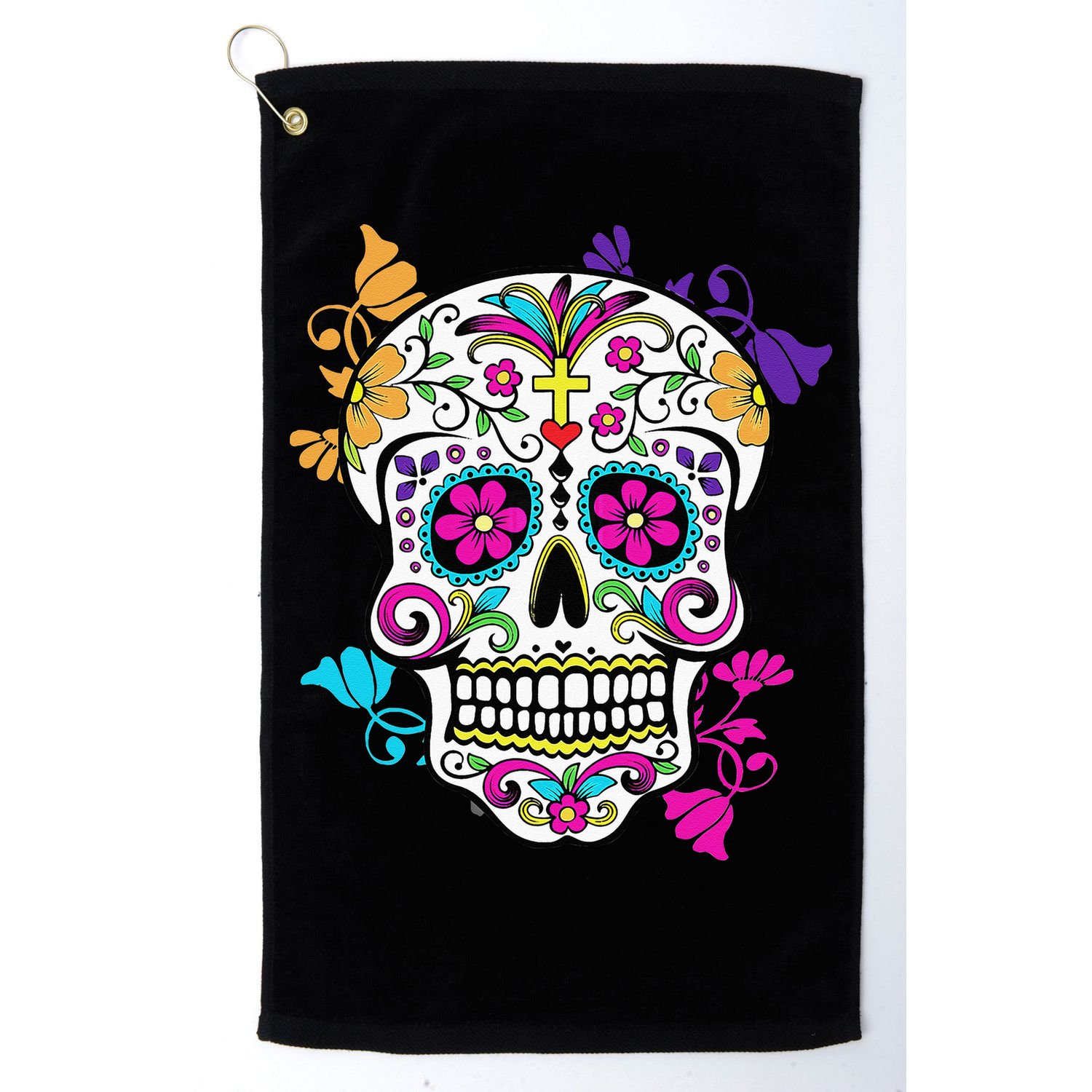 Dia De Los Muertos Sugar Skull Golf Towel