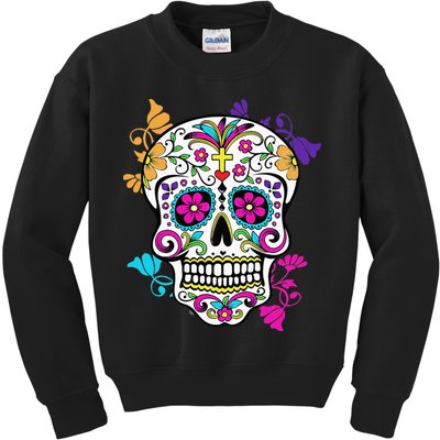 Dia De Los Muertos Sugar Skull Kids Sweatshirt