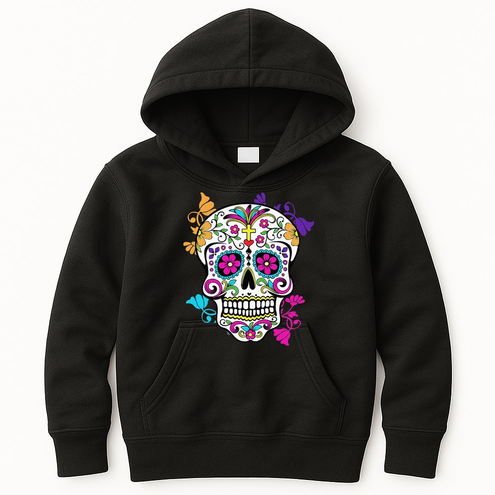 Dia De Los Muertos Sugar Skull Kids Hoodie
