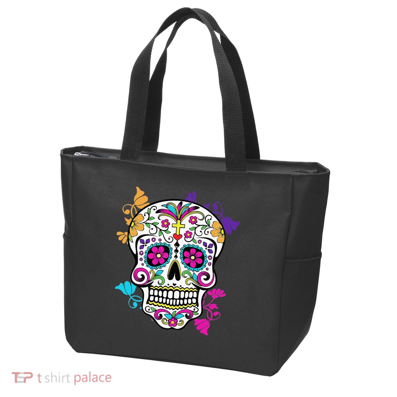 Dia De Los Muertos Sugar Skull Zip Tote Bag