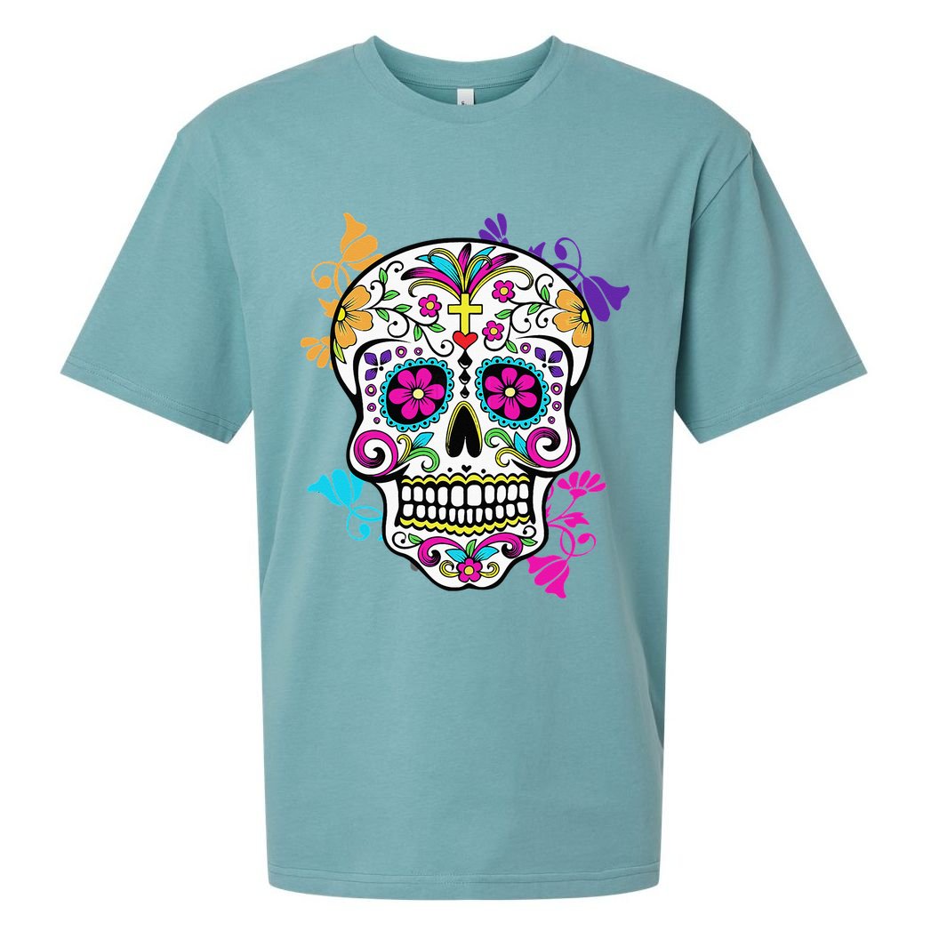 Dia De Los Muertos Sugar Skull Sueded Cloud Jersey T-Shirt