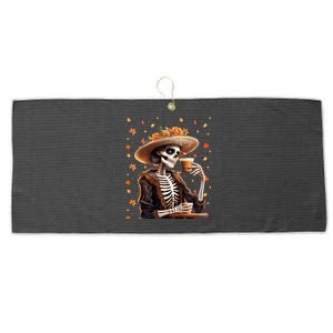 Dia De Los Muertos La Catrina Day Of The Dead Sugar Skull Large Microfiber Waffle Golf Towel