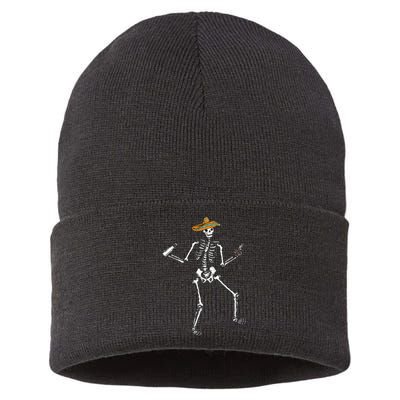 Dia De Los Muertos Halloween Skeleton Dance Sustainable Knit Beanie