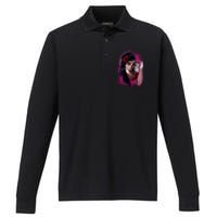 DíA De Los Muertos La Catrina Day Of The Dead Sugar Skull Performance Long Sleeve Polo