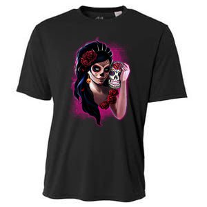 DíA De Los Muertos La Catrina Day Of The Dead Sugar Skull Cooling Performance Crew T-Shirt