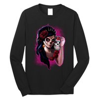 DíA De Los Muertos La Catrina Day Of The Dead Sugar Skull Long Sleeve Shirt