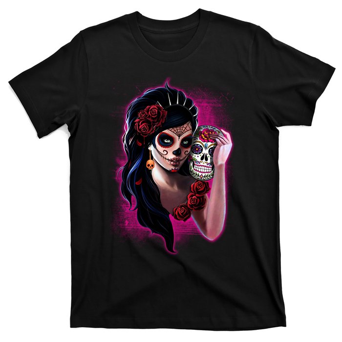 DíA De Los Muertos La Catrina Day Of The Dead Sugar Skull T-Shirt