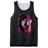 DíA De Los Muertos La Catrina Day Of The Dead Sugar Skull Mesh Reversible Basketball Jersey Tank