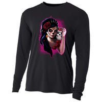 DíA De Los Muertos La Catrina Day Of The Dead Sugar Skull Cooling Performance Long Sleeve Crew