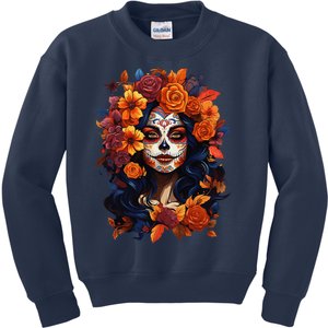 Dia De Los Muertos Mexican Sugar Skull Day Of The Dead Women Kids Sweatshirt