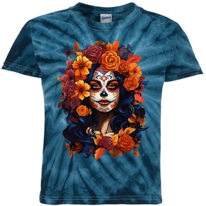 Dia De Los Muertos Mexican Sugar Skull Day Of The Dead Women Kids Tie-Dye T-Shirt