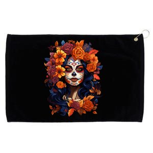 Dia De Los Muertos Mexican Sugar Skull Day Of The Dead Women Grommeted Golf Towel