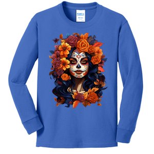 Dia De Los Muertos Mexican Sugar Skull Day Of The Dead Women Kids Long Sleeve Shirt