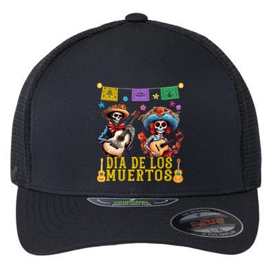 Dia De Los Muertos Costume Day Of The Dead Skeleton Dancing Flexfit Unipanel Trucker Cap