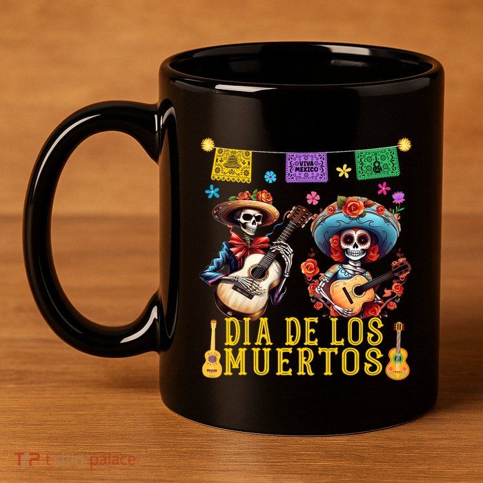 Dia De Los Muertos Costume Day Of The Dead Skeleton Dancing 11oz C Handle Ceramic Mug