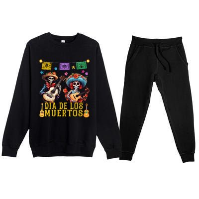 Dia De Los Muertos Costume Day Of The Dead Skeleton Dancing Premium Crewneck Sweatsuit Set