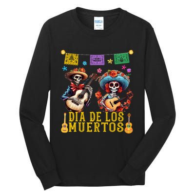 Dia De Los Muertos Costume Day Of The Dead Skeleton Dancing Tall Long Sleeve T-Shirt