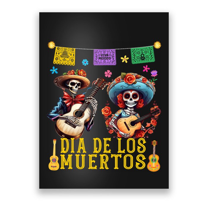 Dia De Los Muertos Costume Day Of The Dead Skeleton Dancing Poster