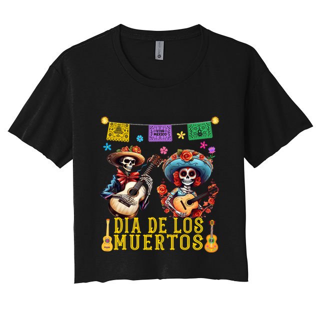 Dia De Los Muertos Costume Day Of The Dead Skeleton Dancing Crop Top