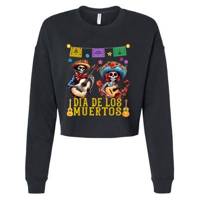 Dia De Los Muertos Costume Day Of The Dead Skeleton Dancing Cropped Pullover Crew
