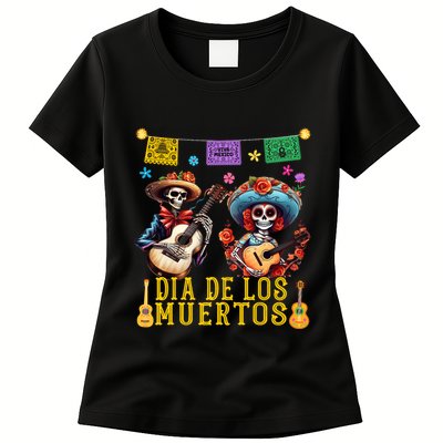 Dia De Los Muertos Costume Day Of The Dead Skeleton Dancing Womens T-Shirt