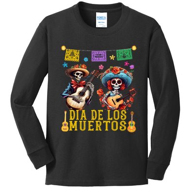 Dia De Los Muertos Costume Day Of The Dead Skeleton Dancing Kids Long Sleeve Shirt