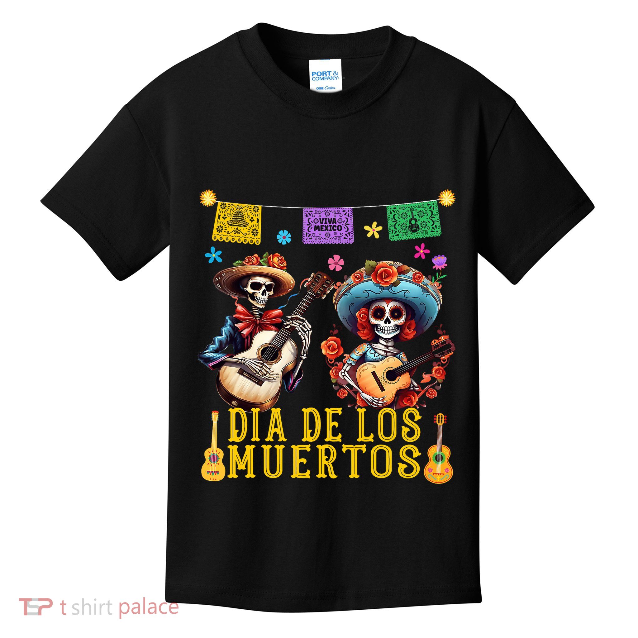 Dia De Los Muertos Costume Day Of The Dead Skeleton Dancing Kids T-Shirt