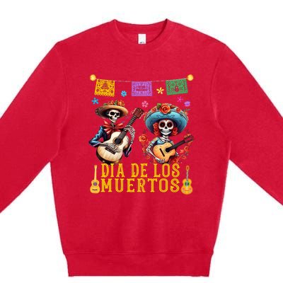 Dia De Los Muertos Costume Day Of The Dead Skeleton Dancing Premium Crewneck Sweatshirt