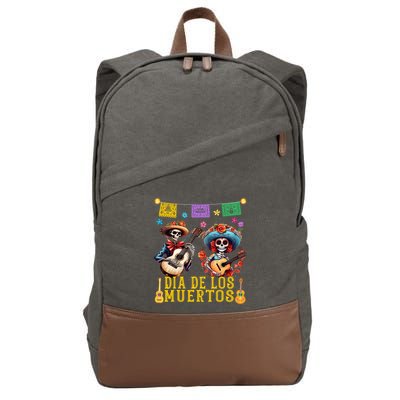 Dia De Los Muertos Costume Day Of The Dead Skeleton Dancing Cotton Canvas Backpack