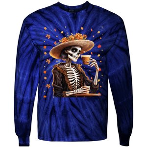 Dia De Los Muertos La Catrina Day Of The Dead Sugar Skull Tie-Dye Long Sleeve Shirt