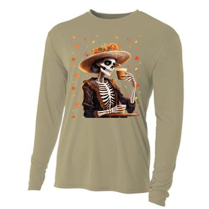 Dia De Los Muertos La Catrina Day Of The Dead Sugar Skull Cooling Performance Long Sleeve Crew