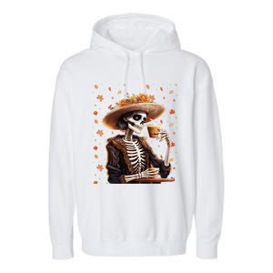 Dia De Los Muertos La Catrina Day Of The Dead Sugar Skull Garment-Dyed Fleece Hoodie