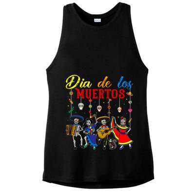 Dia De Los Muertos Day Of The Dead Mexican Skeleton Dancing Design Ladies PosiCharge Tri-Blend Wicking Tank
