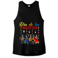 Dia De Los Muertos Day Of The Dead Mexican Skeleton Dancing Design Ladies PosiCharge Tri-Blend Wicking Tank