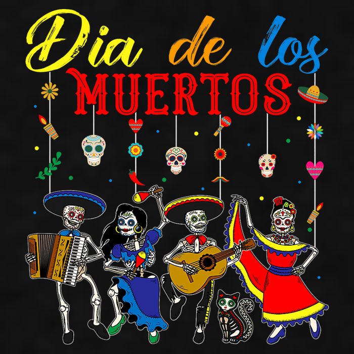 Dia De Los Muertos Day Of The Dead Mexican Skeleton Dancing Design Ladies PosiCharge Tri-Blend Wicking Tank