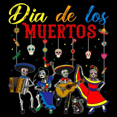 Dia De Los Muertos Day Of The Dead Mexican Skeleton Dancing Design T-Shirt
