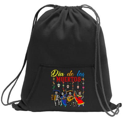 Dia De Los Muertos Day Of The Dead Mexican Skeleton Dancing Design Sweatshirt Cinch Pack Bag