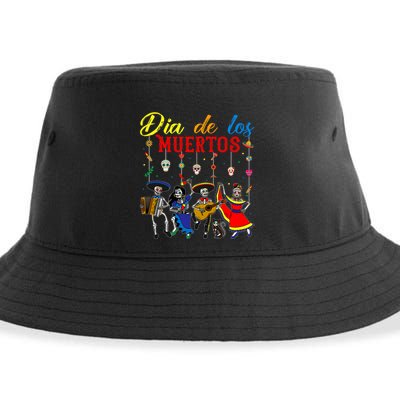 Dia De Los Muertos Day Of The Dead Mexican Skeleton Dancing Design Sustainable Bucket Hat