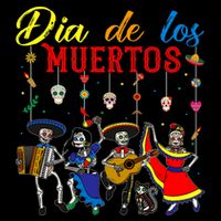 Dia De Los Muertos Day Of The Dead Mexican Skeleton Dancing Design Flat Bill Trucker Hat
